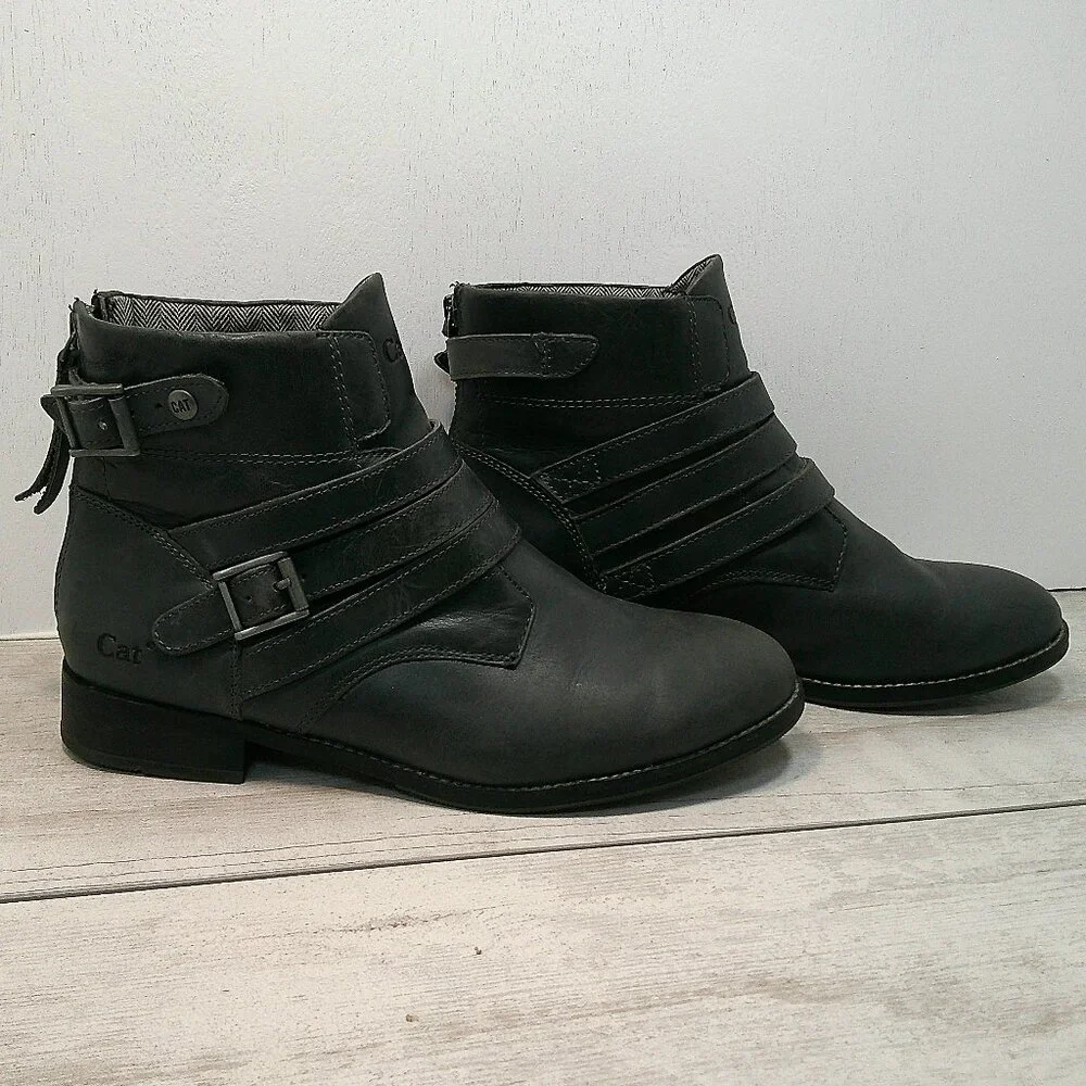 Cat Footwear Women's Vivienne Gray Size 8 Side Buckle boots, Western,